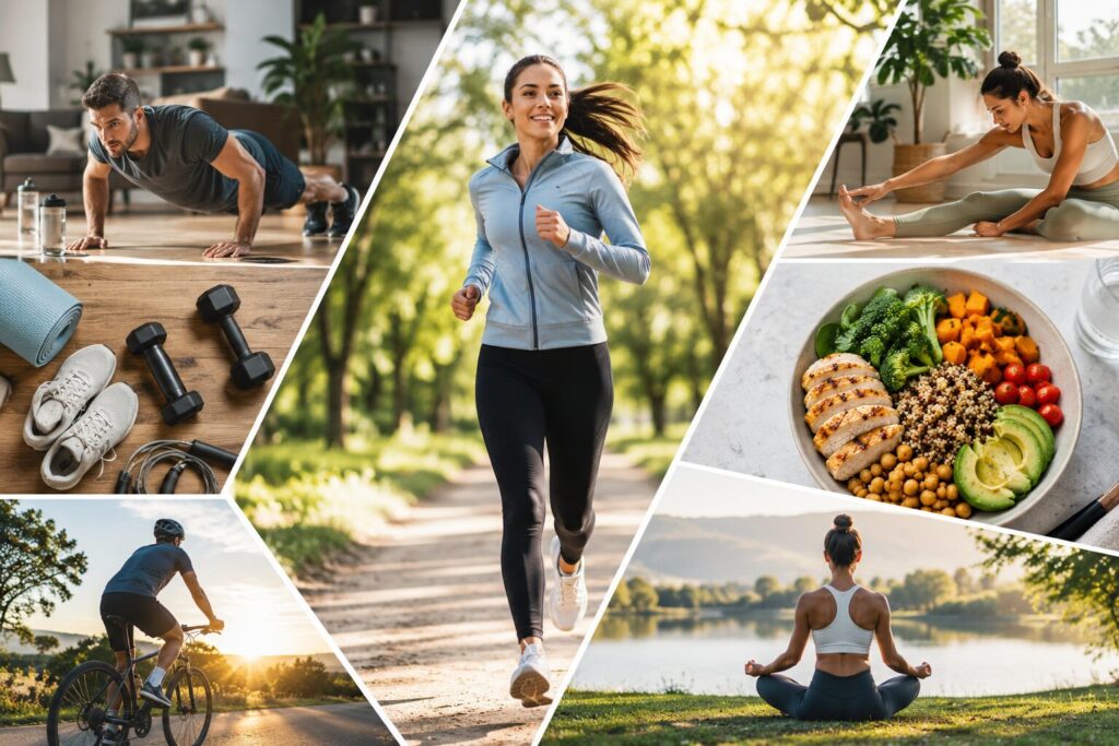 personne reprenant une activité physique progressive avec marche et renforcement doux